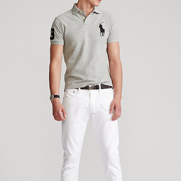 Ralph Lauren Polo NWT big pony collar shirt black gray white navy blue - Picture 6 of 16